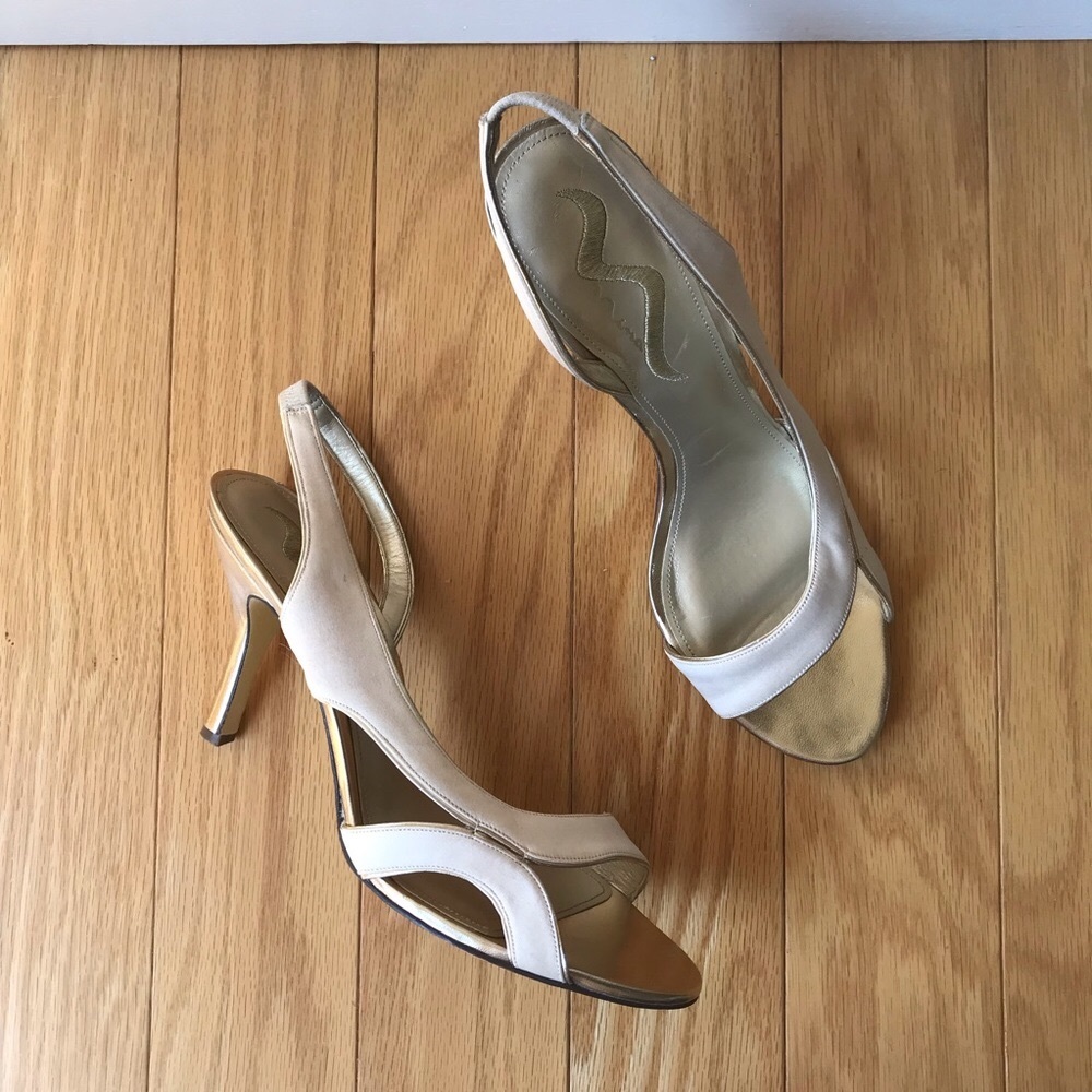 Nina Gold And Ivory Heels